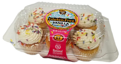 Fresh Baked Mini Gluten Free Vanilla Cupcakes With Vanilla Frosting - 6 Oz. - Image 1