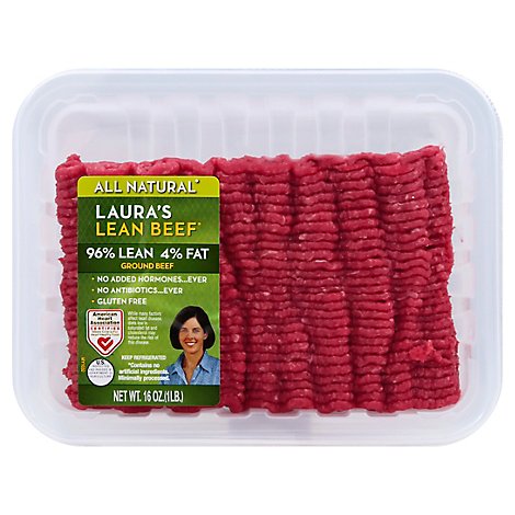 Lauras 96% Lean Ground Beef 4% Fat - 1 LB