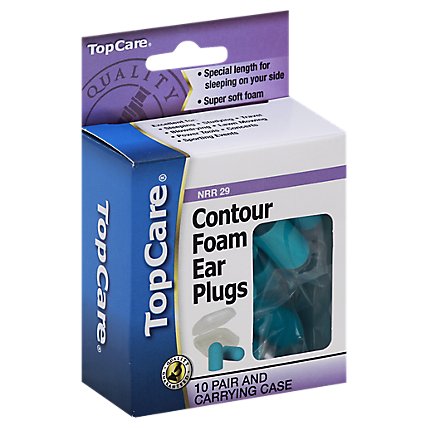 Top Care Ear Plugs Comfort Foam 10 Pair - Each - Image 1