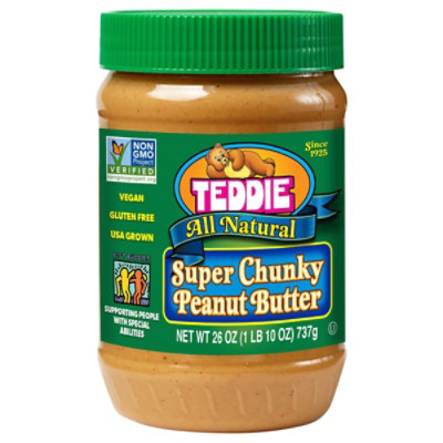 Teddie All Natural Super Chunky Peanut Butter - 26 OZ - Image 2