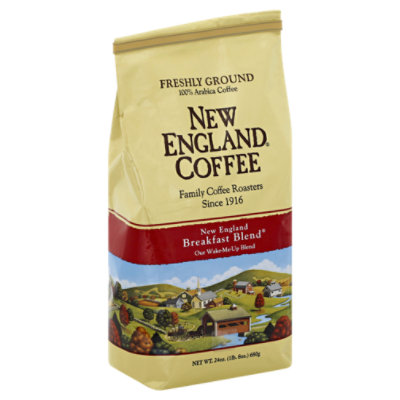 New England Coffee Ground Breakfast Blend Caffeine Foil Bag - 24 OZ - Image 1