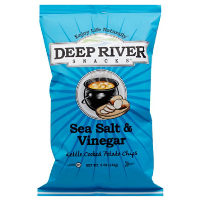 Deep River Snacks Salt & Vinegar Kettle Cooked Potato Chips - 5 Oz - Image 1