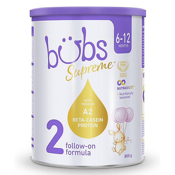 Bubs Australian Supreme A2 Infant Formula Stage 2 Milk Based Powder - 28.2 Oz