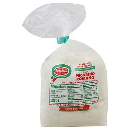 Locatelli Grated Pecorino Romano Bag - 8 OZ - Image 1