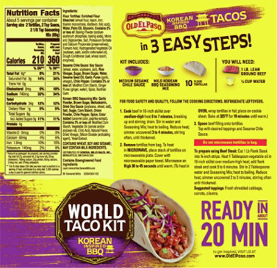 Old El Paso Korean Bbq Taco Dinner Kit - 11.7 OZ - Safeway