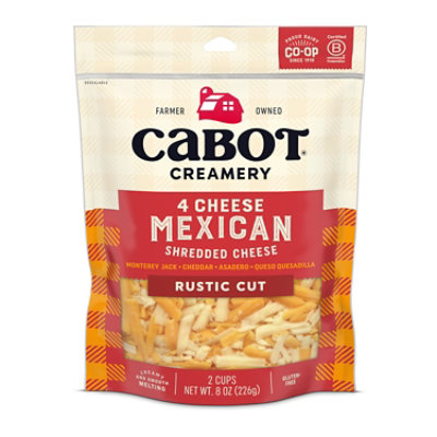 Cabot 4 Cheese Mexican Rustic Cut Shredded Cheese - 8 Oz - Image 1