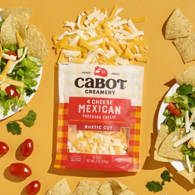 Cabot 4 Cheese Mexican Rustic Cut Shredded Cheese - 8 Oz - Image 2