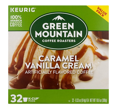 Green Mountain Coffee Roasters Caramel Vanilla Cream Light Roast Coffee K Cup Pods - 32 Count - Image 1