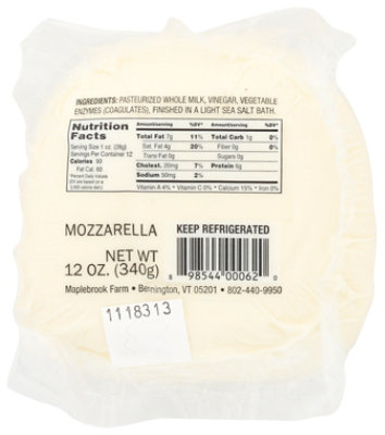 Maplebrook Fresh Thermoform Mozzarella - 12 OZ - Image 2