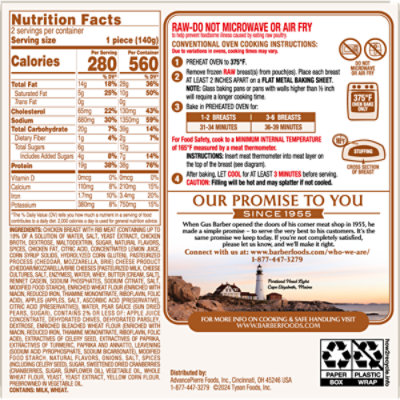 Barber Foods Stuffed Chicken Breasts Creme Brie Apple - 2 Count - Image 2