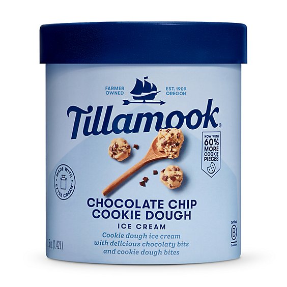 Tillamook Chocolate Chip Cookie Dough Ice Cream - 48 Oz