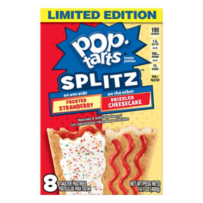 Pop-Tarts Splitz Breakfast Toaster Frosted Strawberry & Drizzled Cheesecake - 14.1 Oz - Image 3