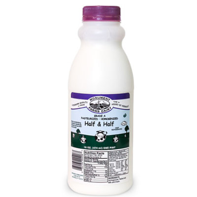 milk♪ Monument Farms Dairy Half And Half - 16 FZ - starmarket