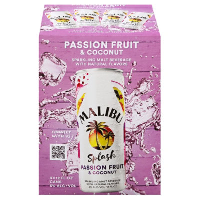 Malibu Splash Passion Fruit & Coconut In Cans - 4-12 FZ - Image 3