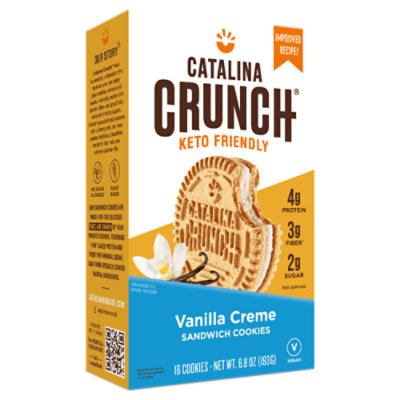 Catalina Crunch Vanilla Creme Keto Sandwich Cookies - 6.8 Oz - Image 1