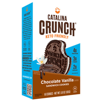 Catalina Crunch Chocolate Vanilla Keto Sandwich Cookies - 6.8 Oz - Image 1