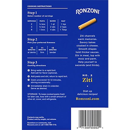 Ronzoni Pasta Ziti No. 2 - 16 Oz - Image 6
