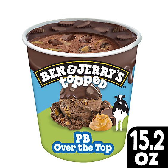 Ben and Jerry's PB Over the Top Topped Ice Cream - 15.2 Oz