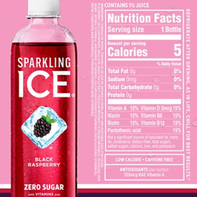 Sparkling Ice Sparkling Water With Caffeine Black Raspberry - 4-16 Fl. Oz. - Image 4