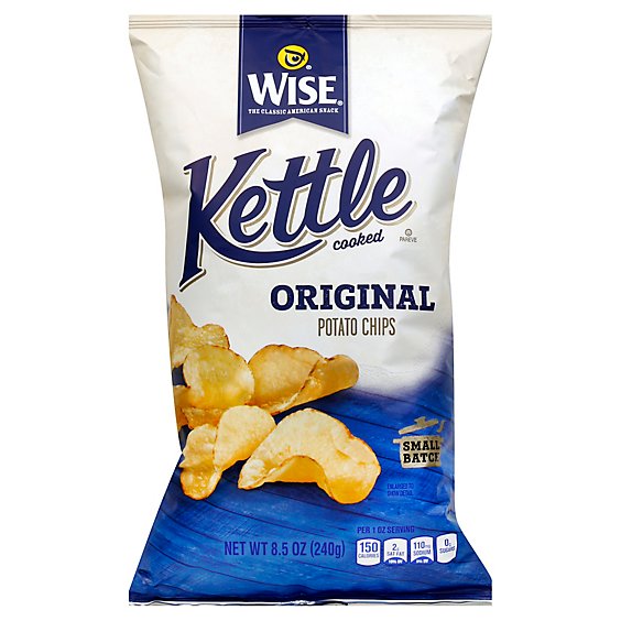 Wise Potato Chips Kettle Cooked Original - 8.50 Oz