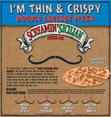 Screamin Sicilian Thin & Crispy Double Sausage Pizza - 16.7 Oz - Image 6