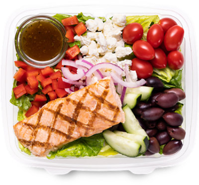 Grilled Salmon Greek Salad - Each - Image 1