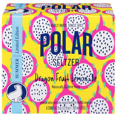 Polar Dragon Fruit Leamonade Seltzer - 6-12 Fl. Oz. - Image 3