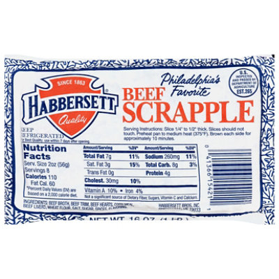 Habbersett Beef Scrapple - 16 OZ - Image 1