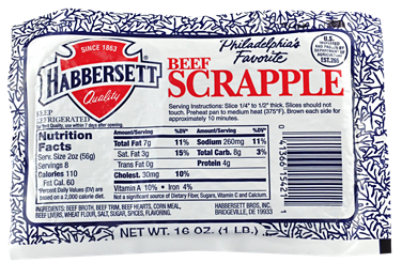 Habbersett Beef Scrapple - 16 OZ - Image 1