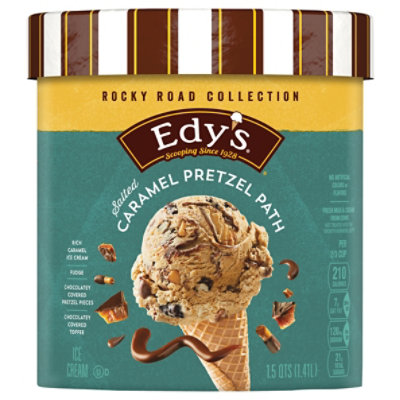 Edy's And Dreyer's Rocky Road Collection Salted Caramel Pretzel Path Ice Cream - 1.5 Quart - Image 3