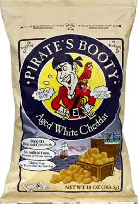 Pirate's Booty Aged White Cheddar Non GMO Cheese Puffs Party Size Bag - 10 Oz - Image 2