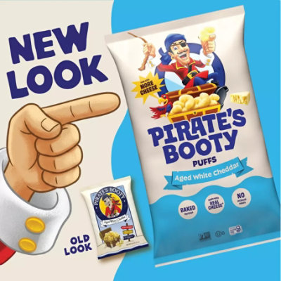 Pirate's Booty Aged White Cheddar Non GMO Cheese Puffs Party Size Bag - 10 Oz - Image 5