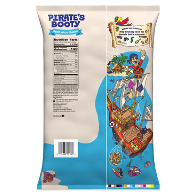 Pirate's Booty Aged White Cheddar Non GMO Cheese Puffs Party Size Bag - 10 Oz - Image 3