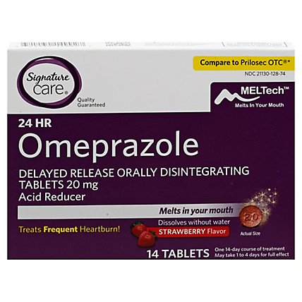Signature Care Omeprazole Acid Reducer Strawberry Tab - 14 CT - Image 3