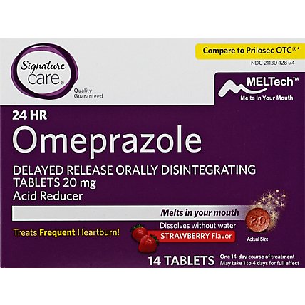 Signature Care Omeprazole Acid Reducer Strawberry Tab - 14 CT - Image 2