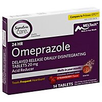 Signature Care Omeprazole Acid Reducer Strawberry Tab - 14 CT - Image 1