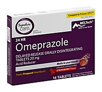 Signature Care Omeprazole Acid Reducer Strawberry Tab - 14 CT