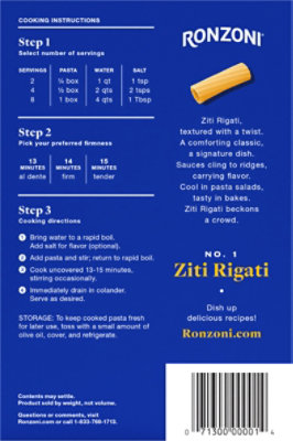 Ronzoni Ziti Rigati - 16 Oz - Image 6