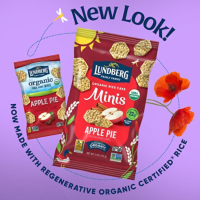 Lundberg Family Farms Regenerative Organic Certified Mini Rice Cakes Apple Pie - 5 Oz - Image 3
