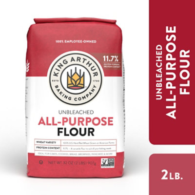 King Arthur Non-GMO Project Verified Certified Kosher No Preservatives All Purpose Unbleached Flour - 2 Lb - Image 1
