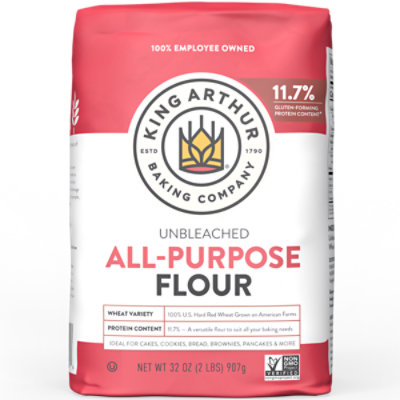 King Arthur Non-GMO Project Verified Certified Kosher No Preservatives All Purpose Unbleached Flour - 2 Lb - Image 2