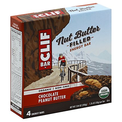 Clif Nut Butter Filled Chocolate Peanut Butter - 4-1.76 OZ - Image 1