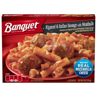 Banquet Rigatoni & Italian Sausage With Meatballs Sauce - 9 Oz - Image 1