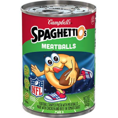 Campbell's SpaghettiOs NFL Football Shaped Canned Pasta with Meatballs - 15.6 Oz - Image 1