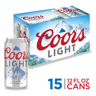 Coors Light American Style Light Lager Beer 4.2% ABV Cans - 15-12 Fl. Oz. - Image 1