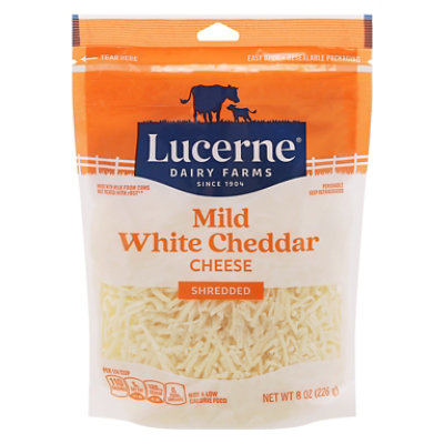 Lucerne Ches Cheddar White Mild Shred - 8 OZ