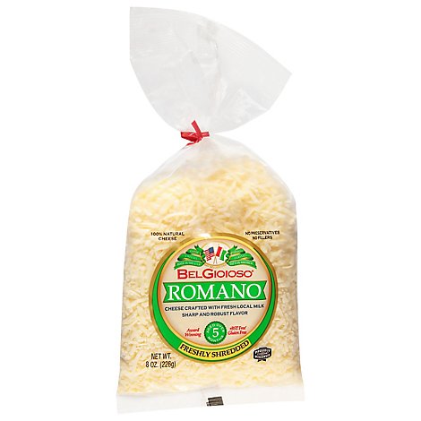BelGioioso Freshly Shredded Romano Cheese Twist Tie Bag - 8 Oz