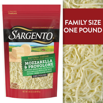 Sargento Shredded Mozzarella & Provolone with Natural Smoke Flavor Natural Cheeses - 16 Oz - Image 1