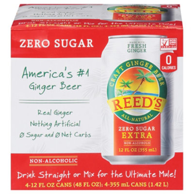 Reed's Zero Extra Ginger Beer - 48 FZ