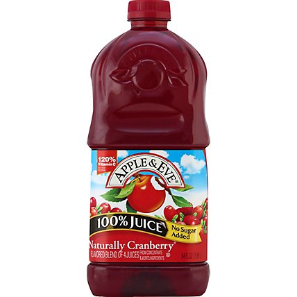 Apple & Eve Naturally Cranberry Juice Plastic Bottle - 64 FZ - Image 2